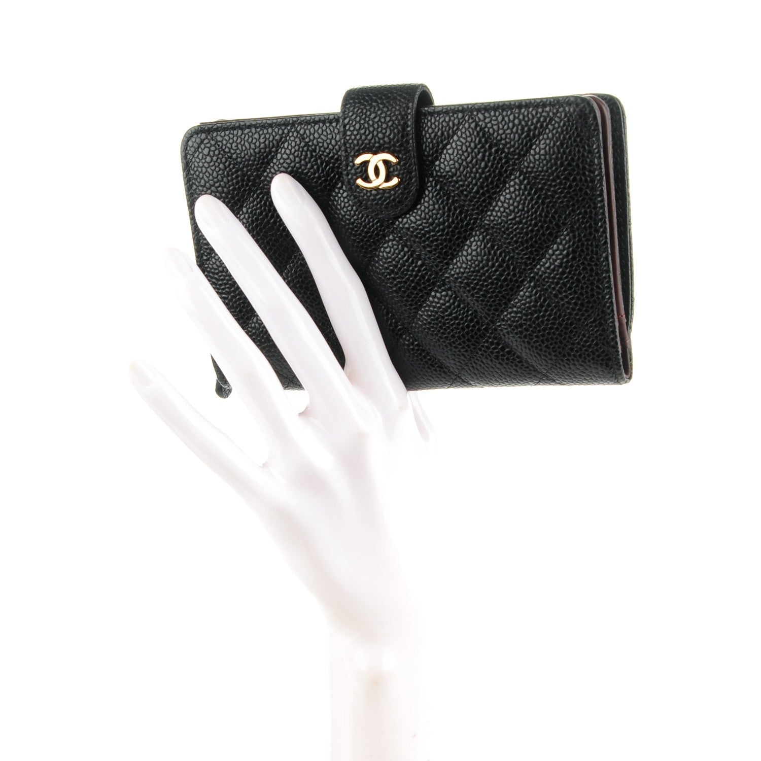 Chanel Caviar Quilted Zipped Pocket Wallet Black 2 of 8