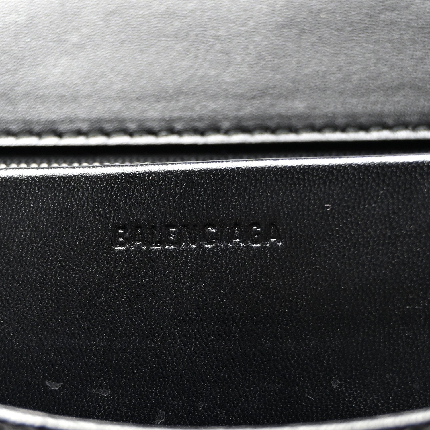 Balenciaga Shiny Goatskin Logo Embossed Monochrome M BB Round Shoulder Bag Black 6 of 9