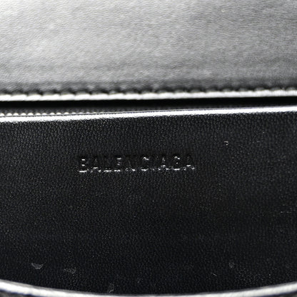 Balenciaga Shiny Goatskin Logo Embossed Monochrome M BB Round Shoulder Bag Black 6 of 9