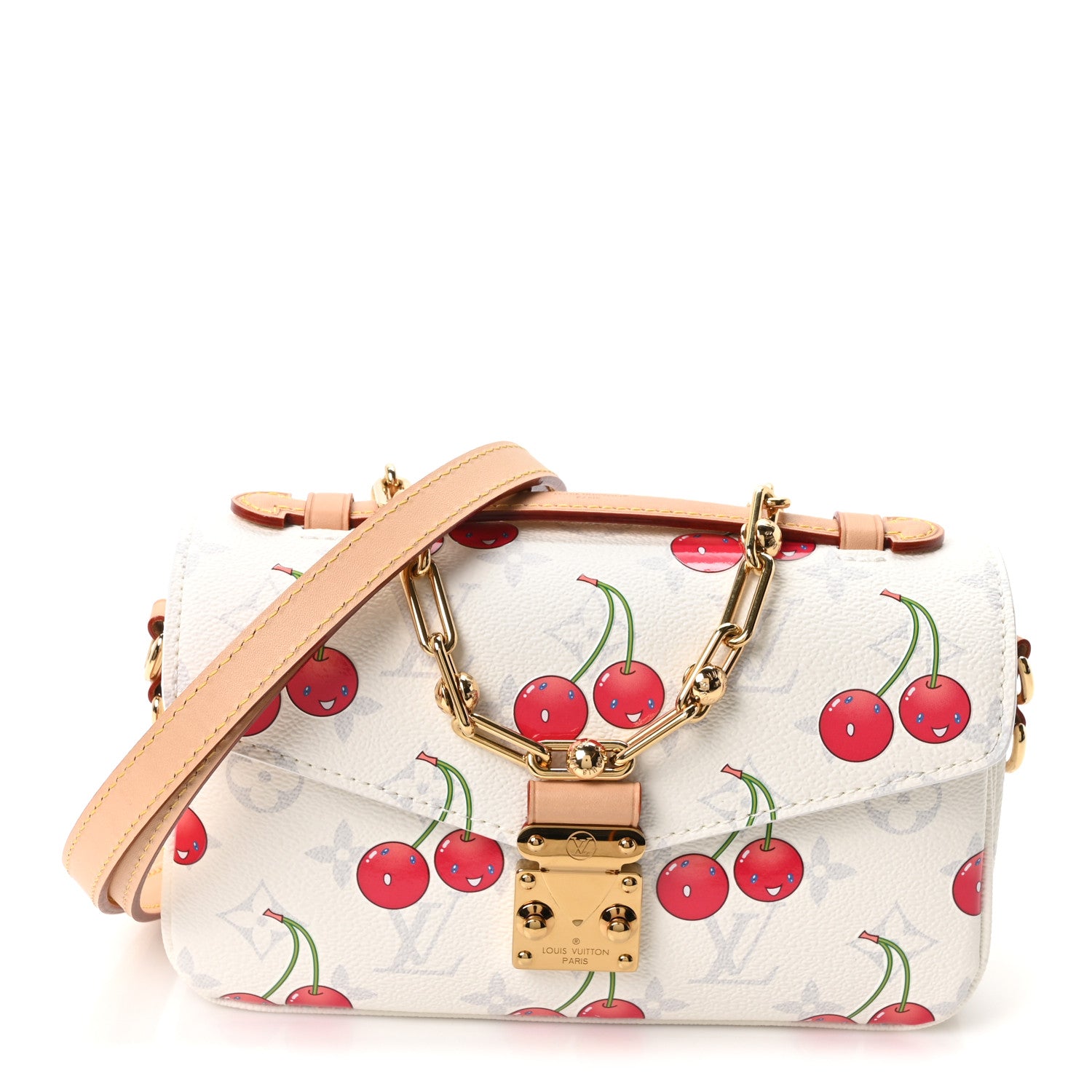 Louis Vuitton LV X TM Monogram Cerises Pochette Metis East West White 1 of 10