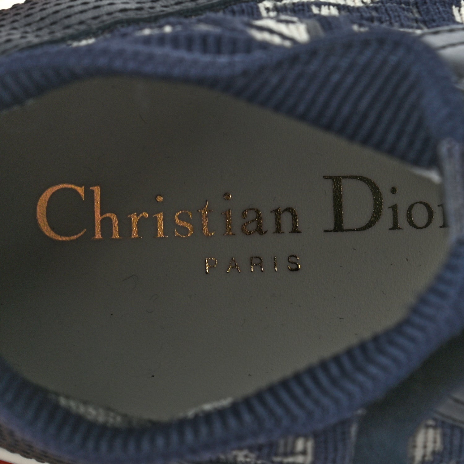 Christian Dior Technical Knit Calfskin Oblique Womens Walk'n Dior Mid Top Sneakers 36 Deep Blue 7 of 8
