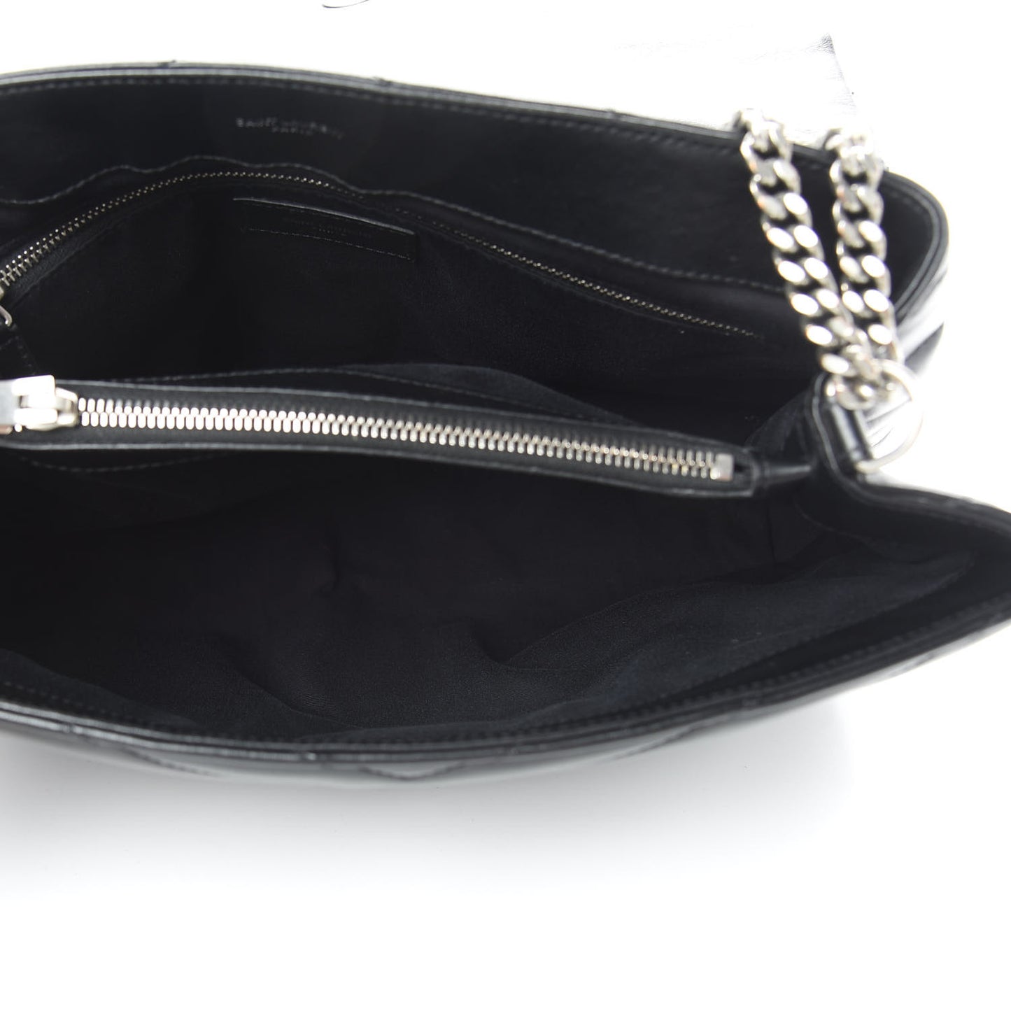 Calfskin Y Quilted Monogram Medium Loulou Chain Satchel Black