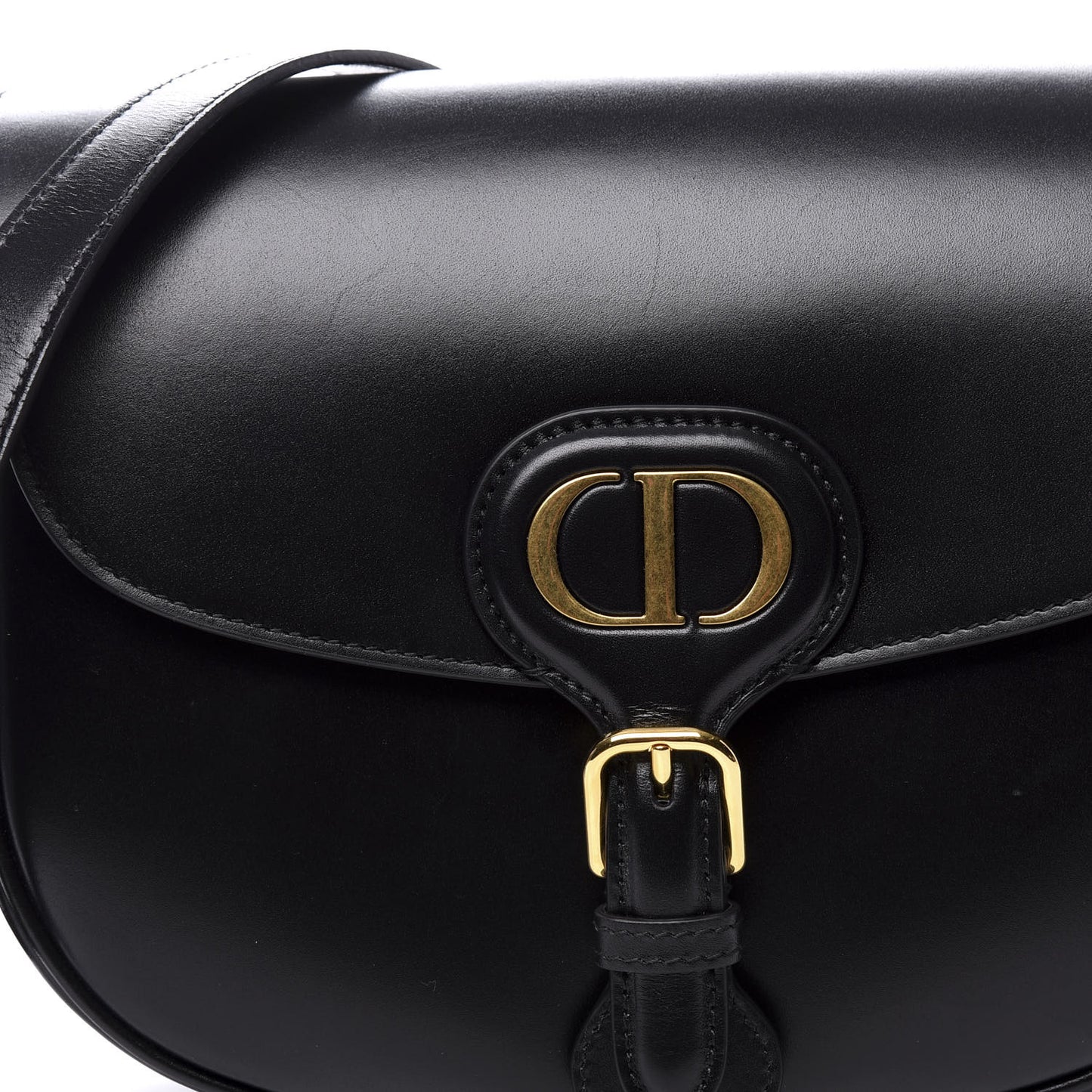 Box Calfskin Medium Bobby Flap Black