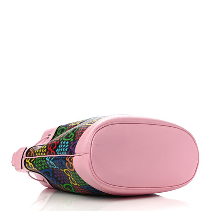Gucci GG Supreme Monogram Psychedelic Bucket Bag Black Multicolor Sugar Pink 4 of 11