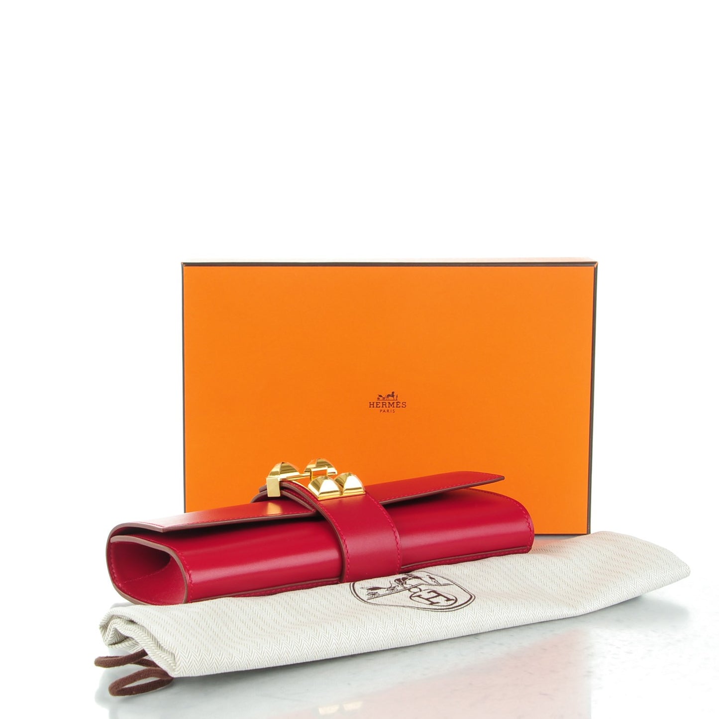 Tadelakt Medor 23 Clutch Rouge Vif