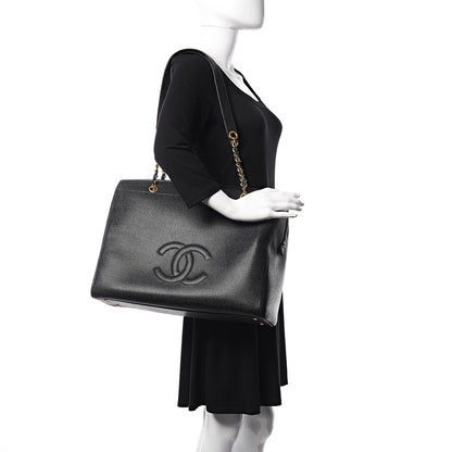 Chanel Caviar Large CC Shoulder Bag Black 2 of 15