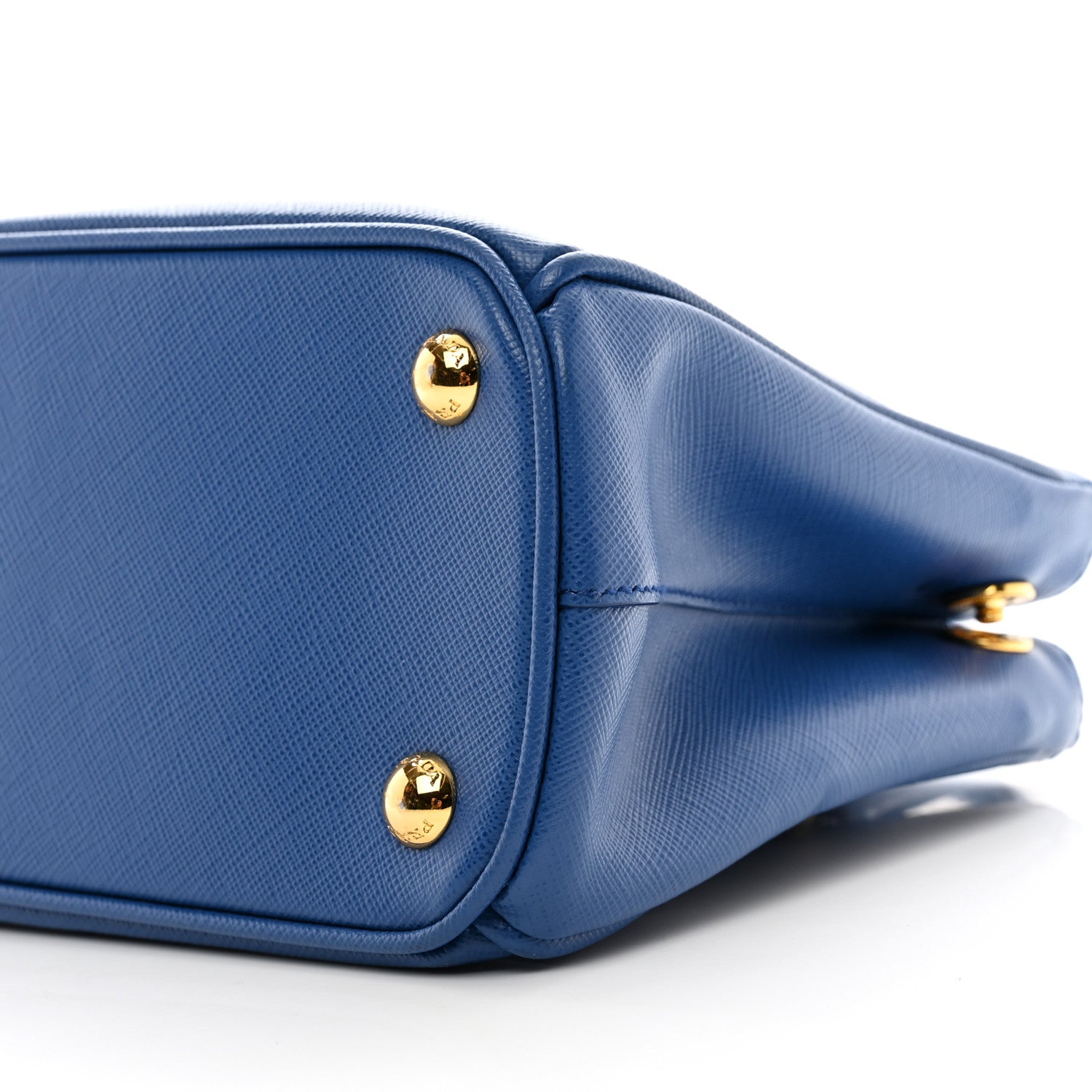 Prada Saffiano Lux Mini Galleria Double Zip Tote Azzurro 10 of 12