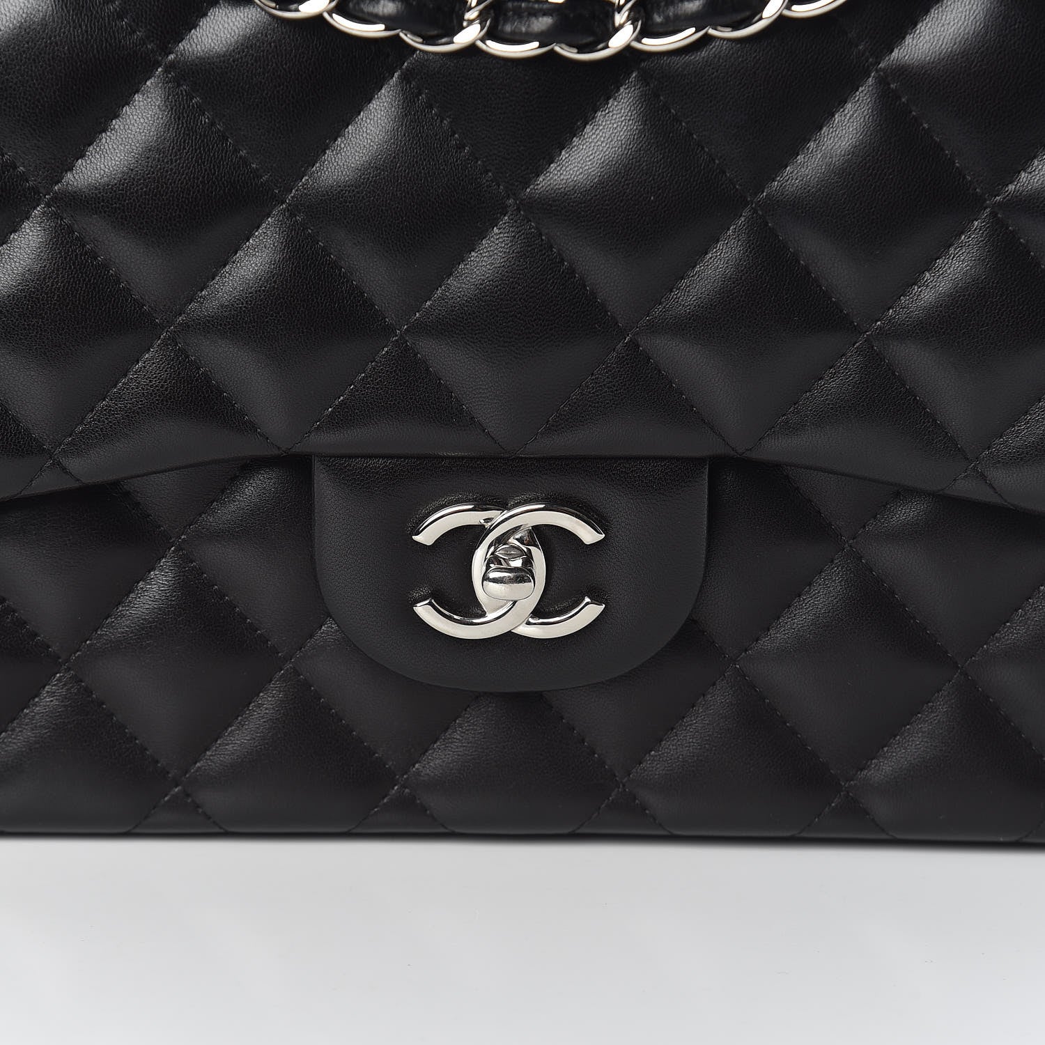 Chanel Lambskin Quilted Jumbo Double Flap Black 10 of 10