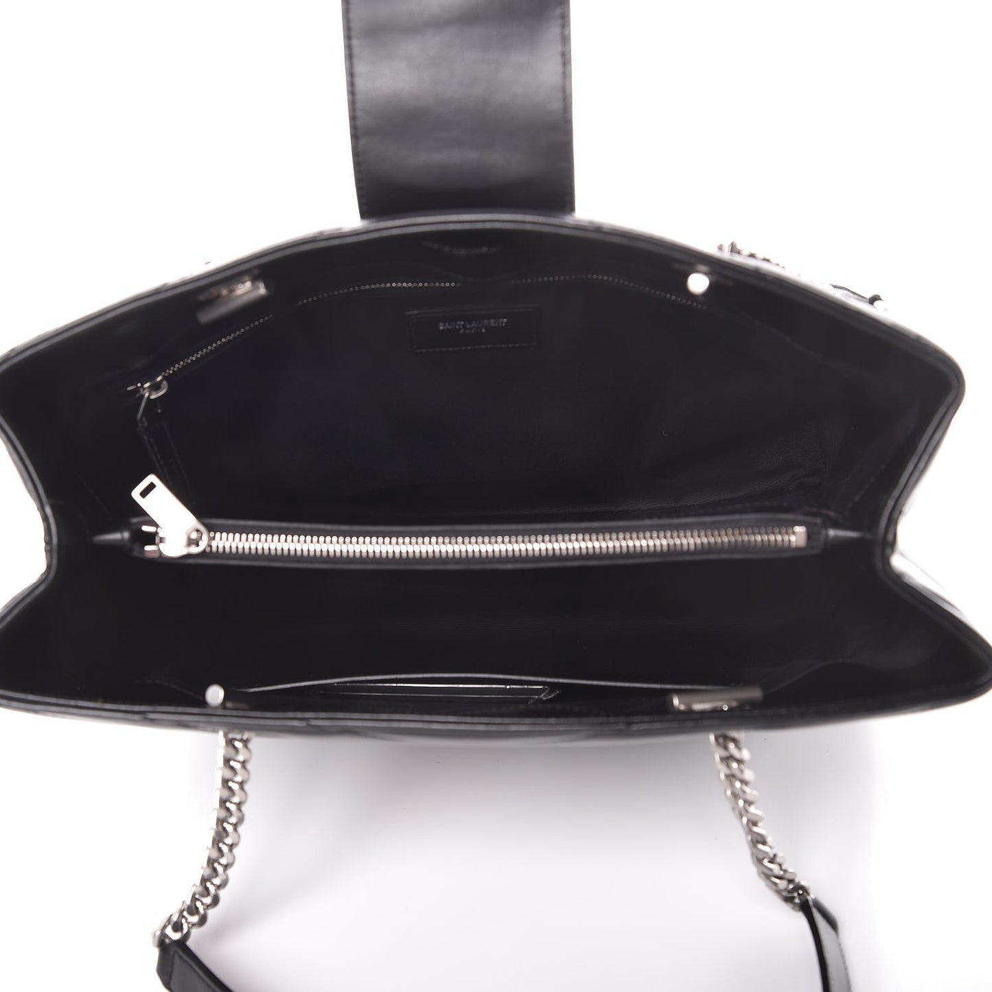Calfskin Y Quilted Monogram Large Loulou Shopper Black