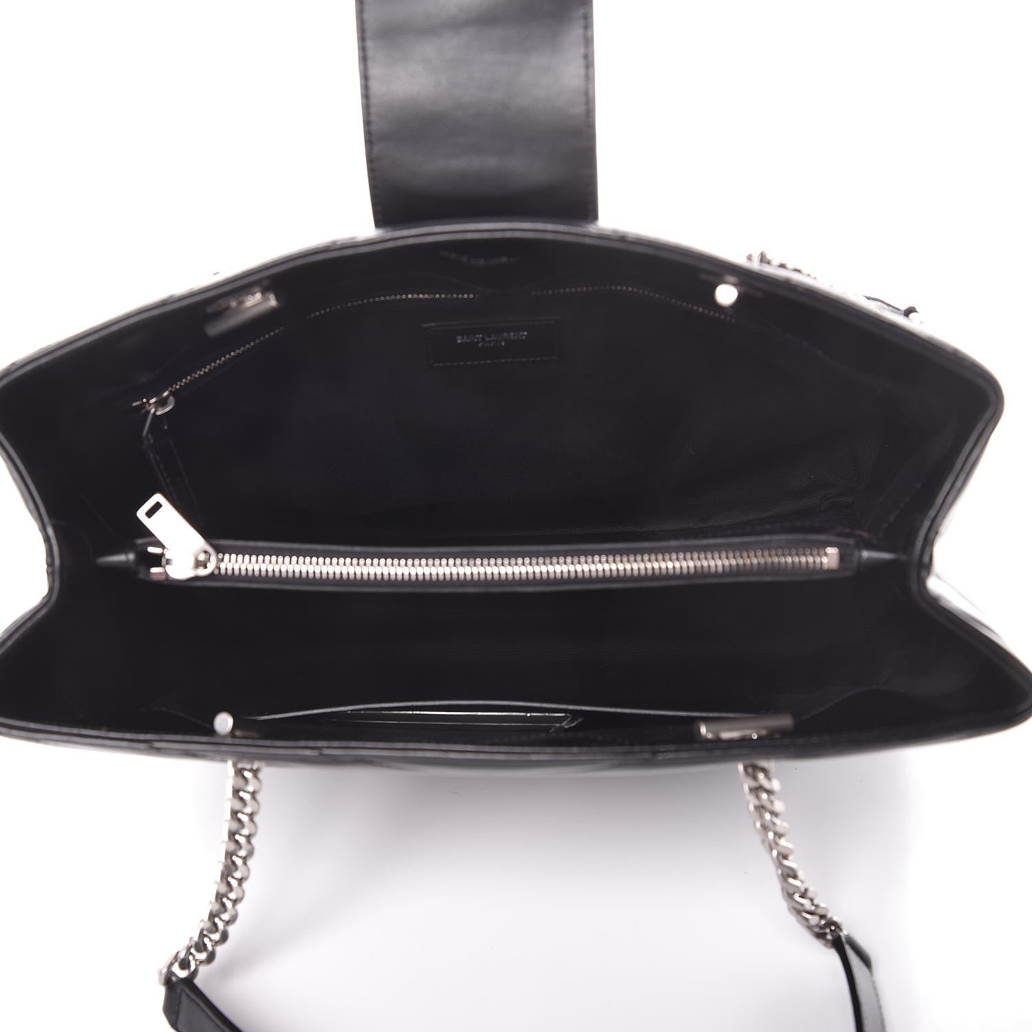 Saint Laurent Calfskin Y Quilted Monogram Large Loulou Shopper Black 5 of 8