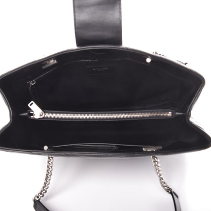 Saint Laurent Calfskin Y Quilted Monogram Large Loulou Shopper Black 5 of 8