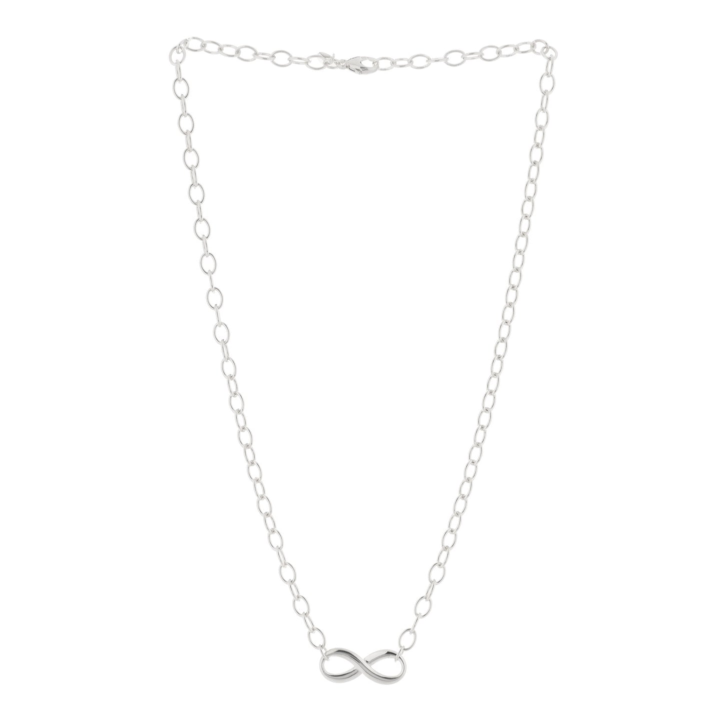 Sterling Silver Narrow Infinity Link Necklace