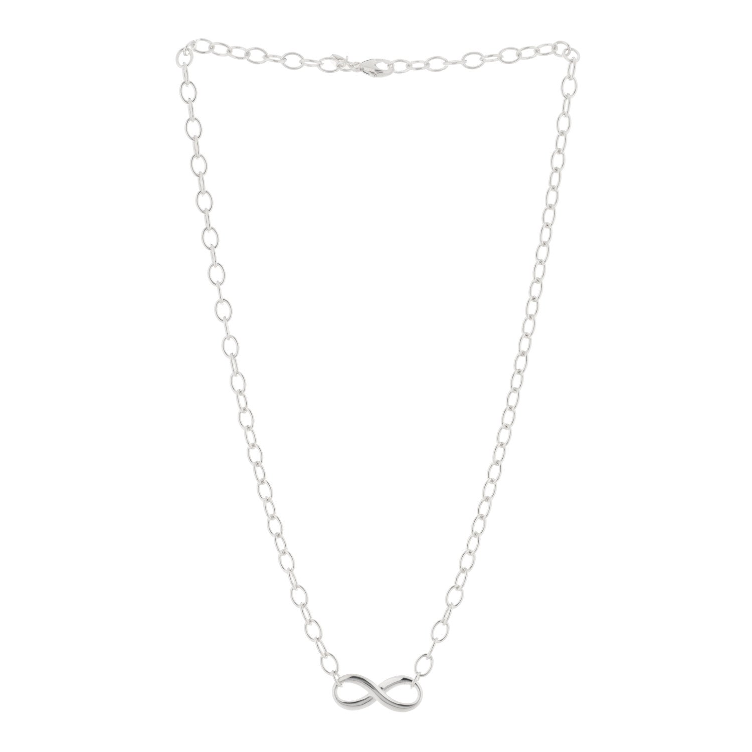 Tiffany Sterling Silver Narrow Infinity Link Necklace 2 of 3