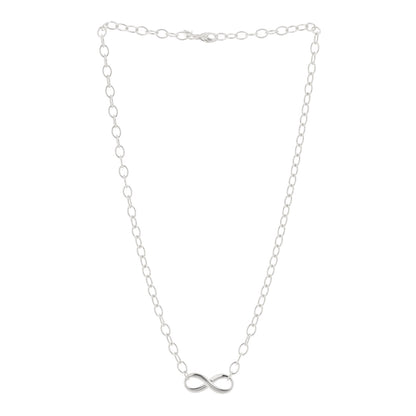 Tiffany Sterling Silver Narrow Infinity Link Necklace 2 of 3
