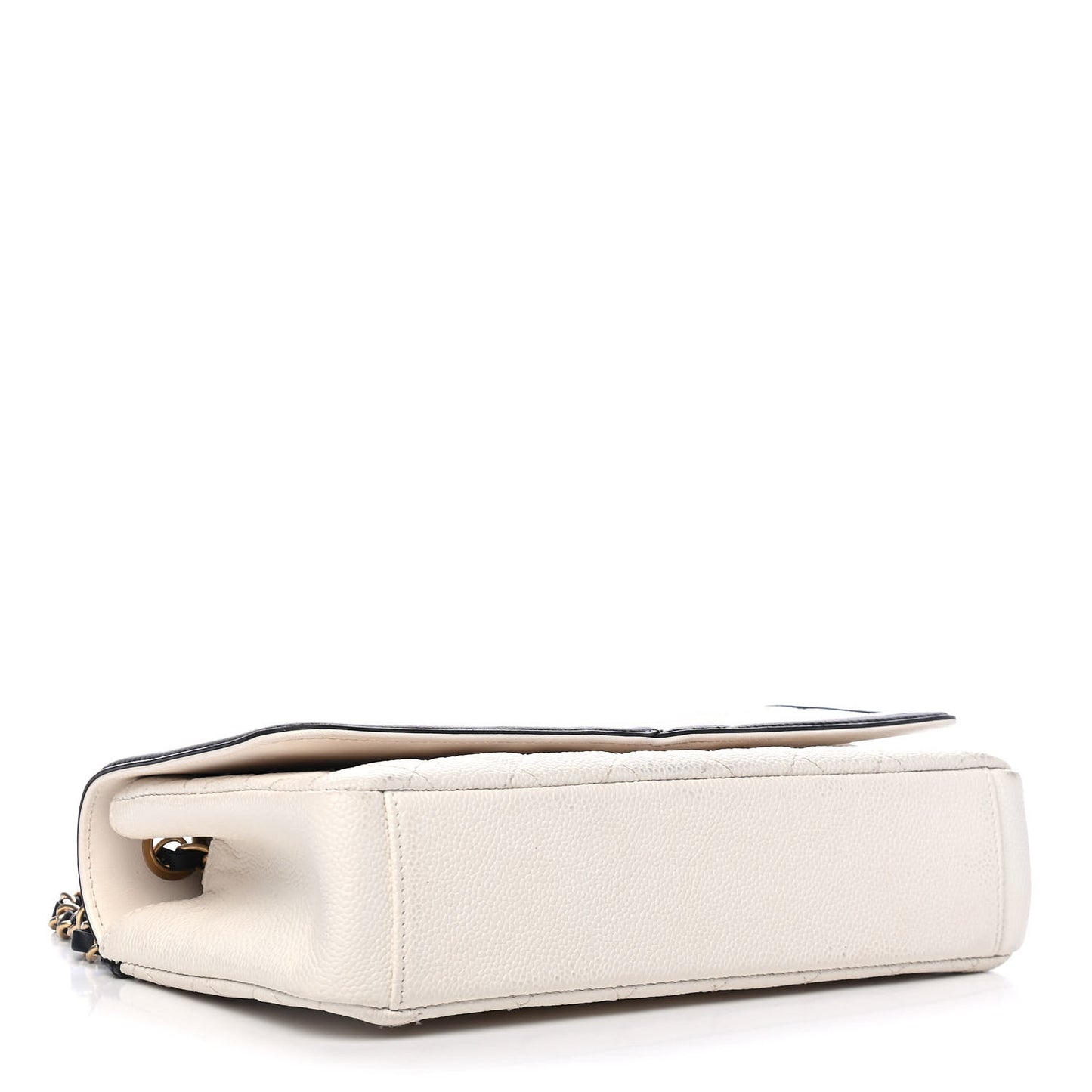Caviar Quilted Medium CC Filigree Flap Light Beige Black