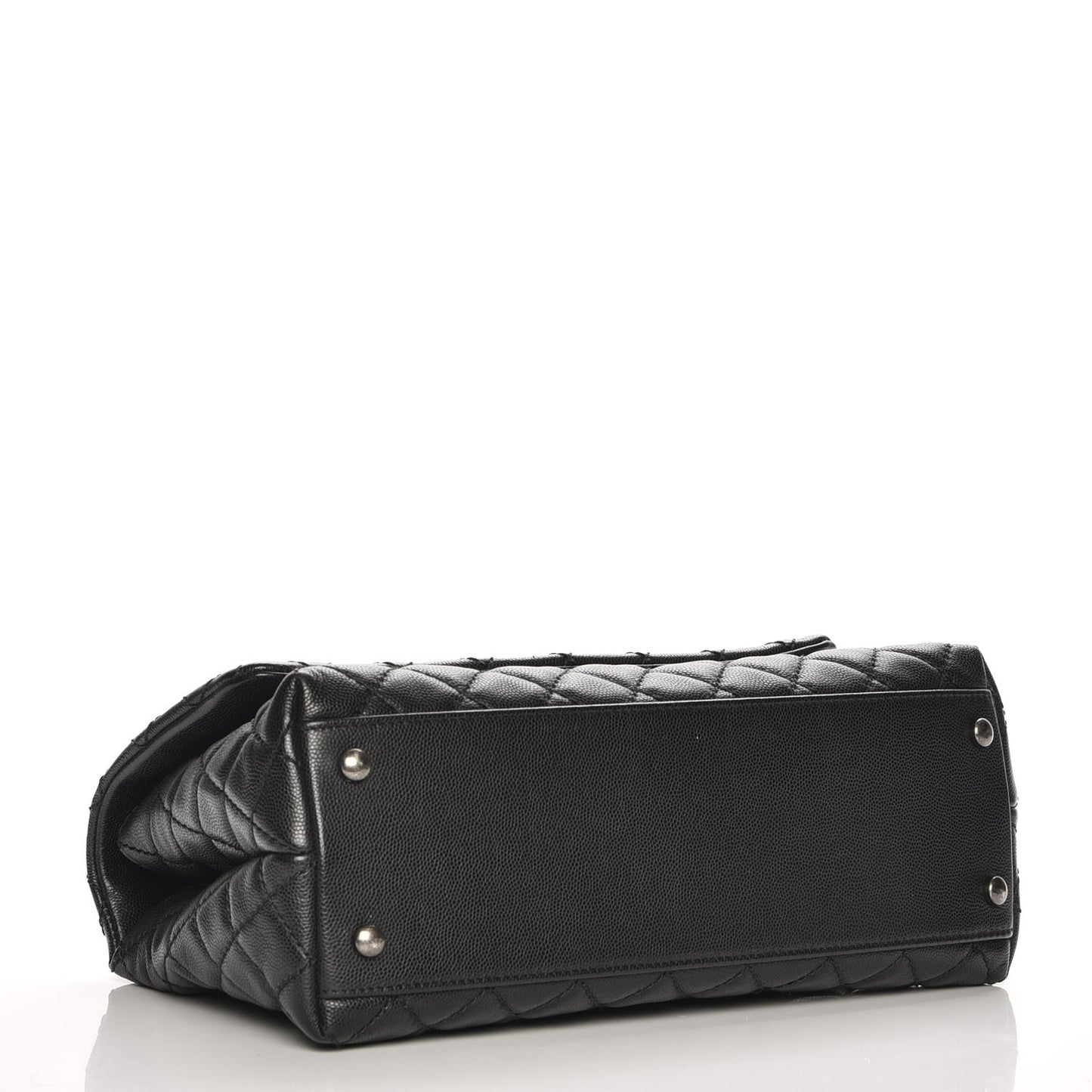 Caviar Quilted Small Coco Handle Flap Black