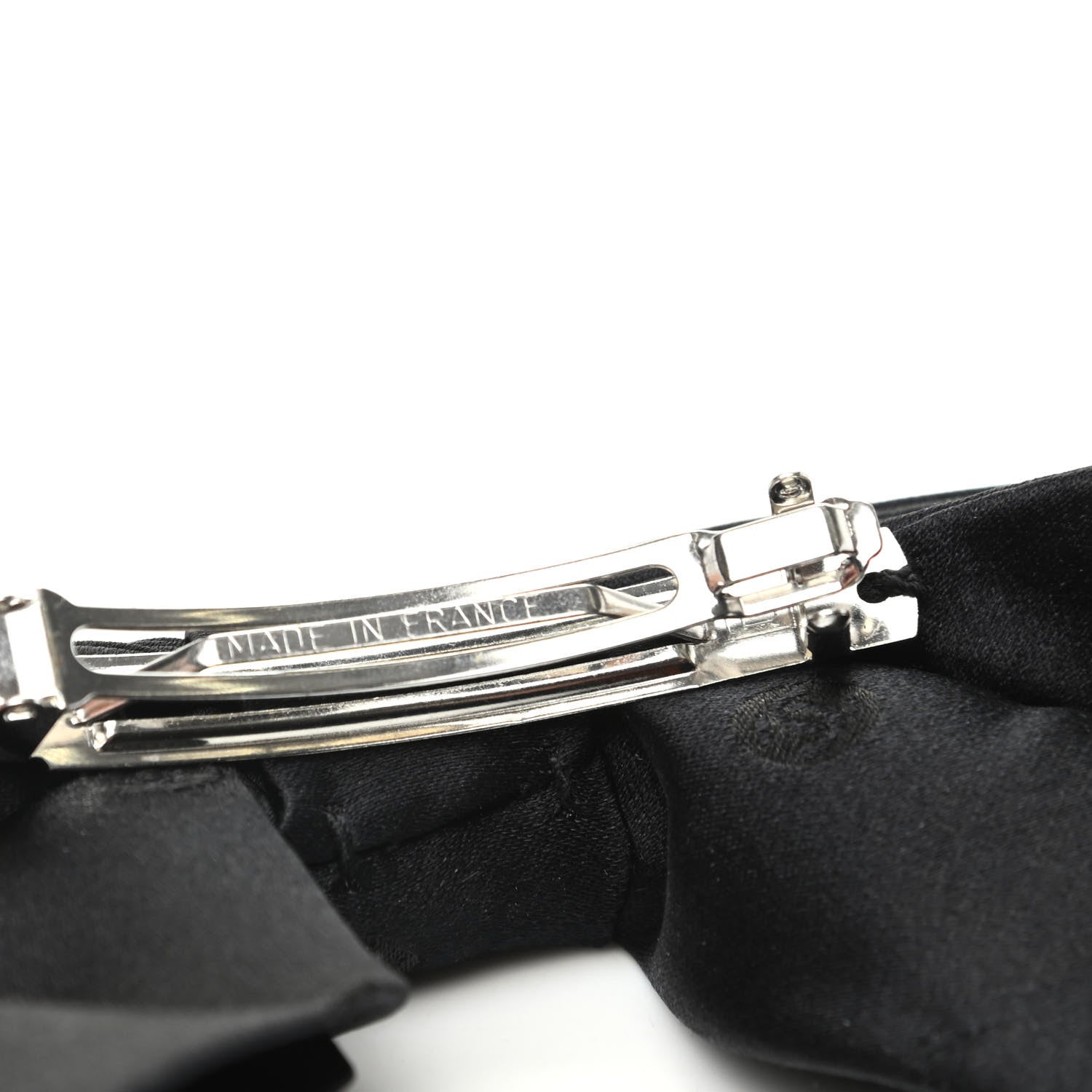 Chanel Satin CC Hair Clip Bow Black 5 of 6
