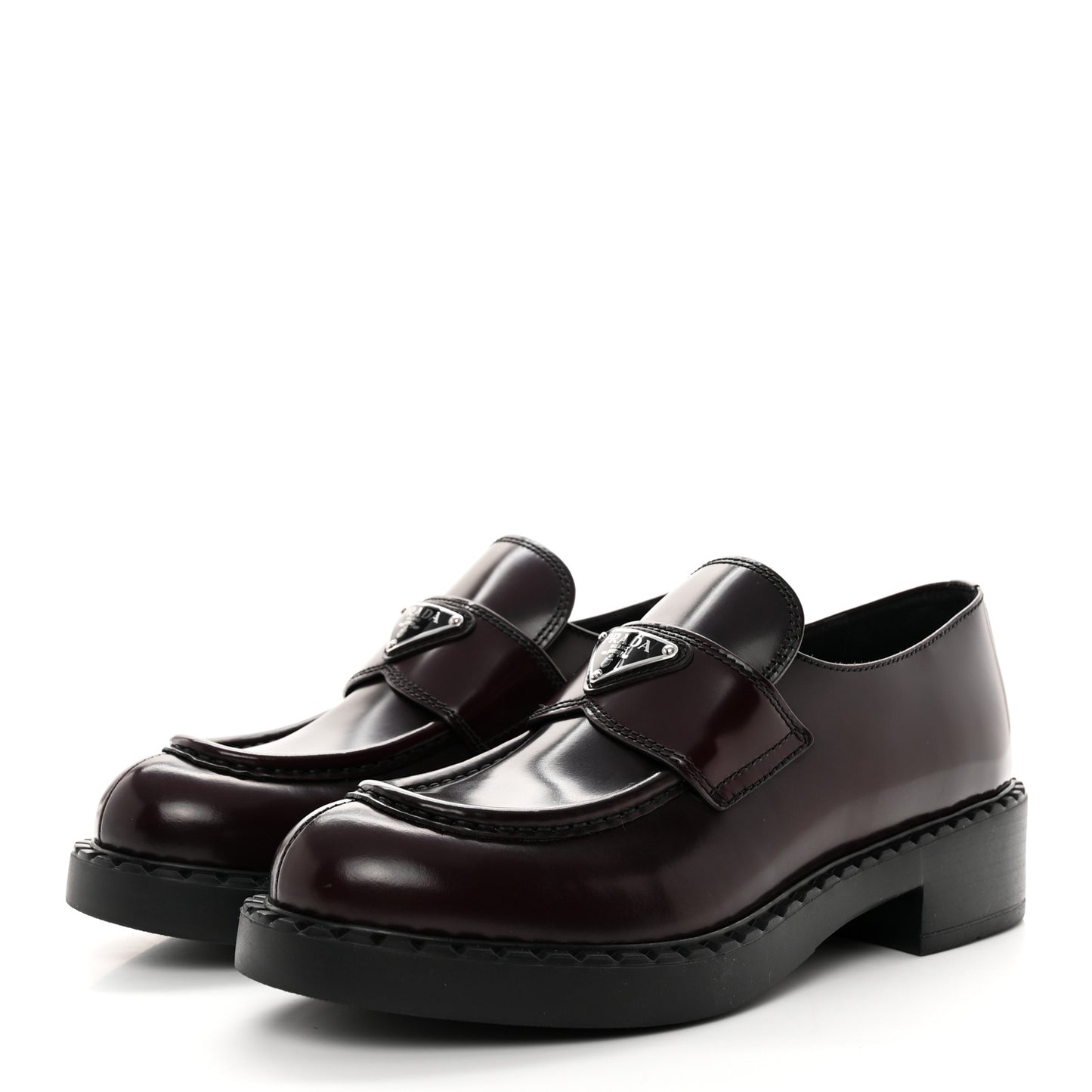 Spazzolato Metal Triangle Logo 50mm Loafers 38.5 Cordovan