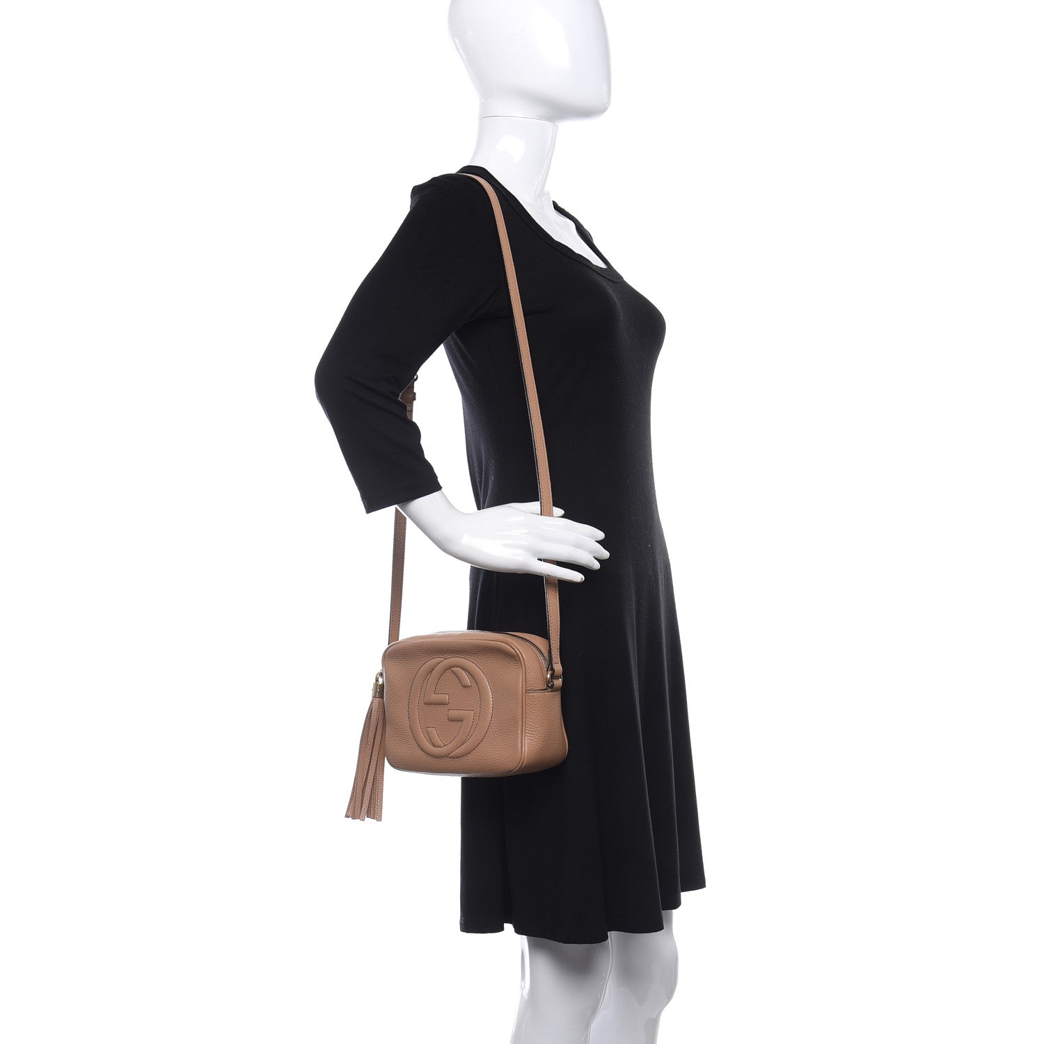 Gucci Pebbled Calfskin Small Soho Disco Bag Camelia 2 of 11