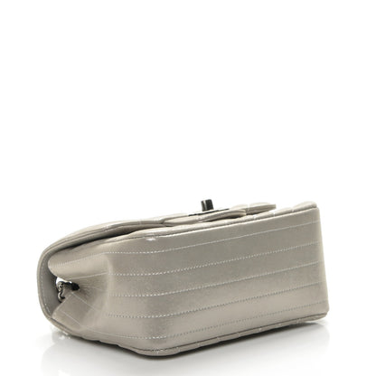 Chanel Iridescent Calfskin Chevron Quilted Mini Square Flap Silver 4 of 7