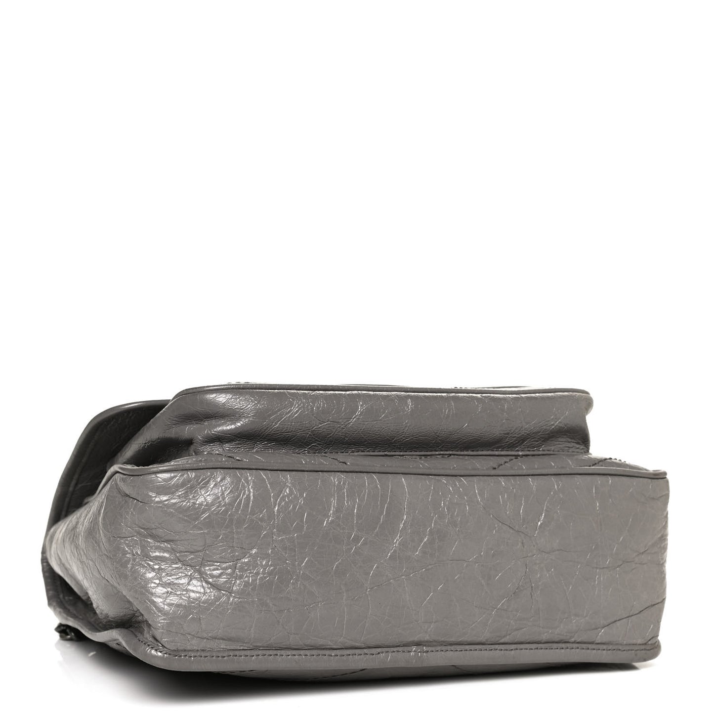 Crinkled Calfskin Matelasse Monogram Medium Niki Chain Satchel Fog