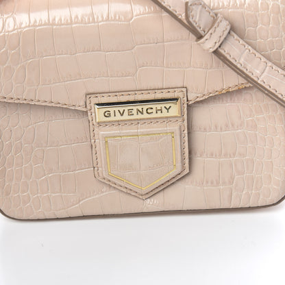 Givenchy Calfskin Crocodile Embossed Mini Nobile Shoulder Bag Nude Pink 11 of 11