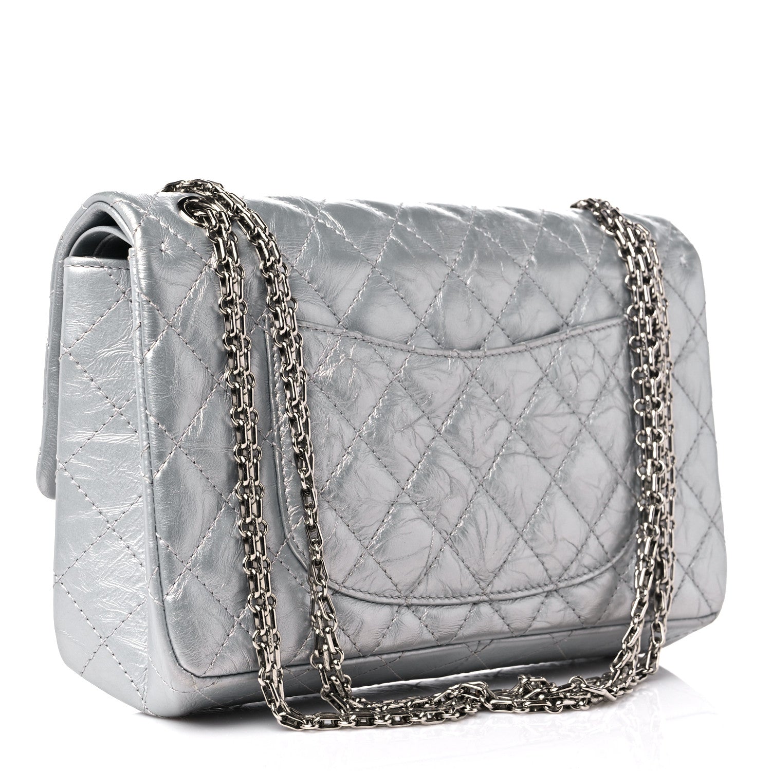 Chanel Metallic Aged Calfskin Quilted 2.55 Reissue 226 Flap Silver 3 of 9