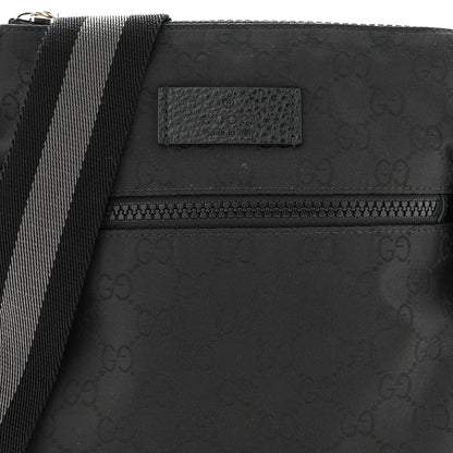 Gucci Nylon Monogram Mini Flat Messenger Bag Black 8 of 10