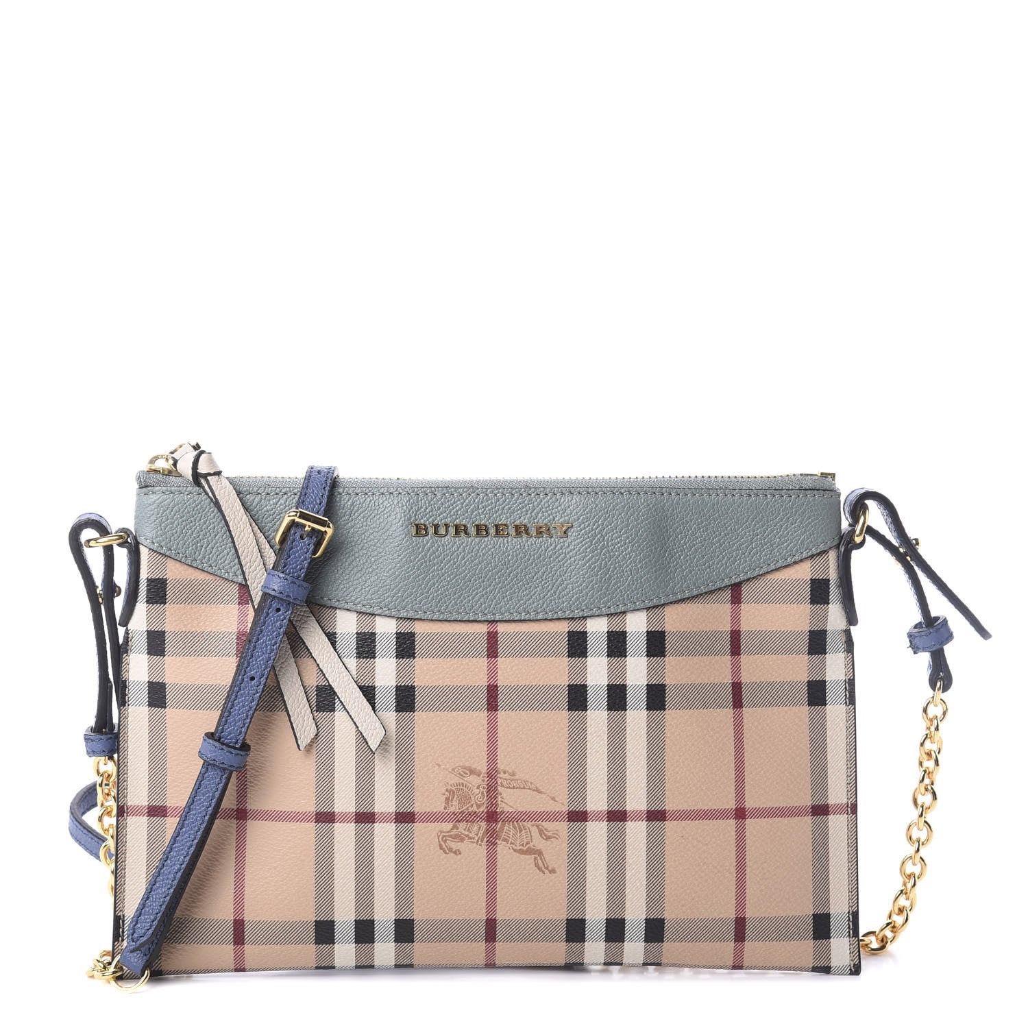 Burberry Haymarket Check Derby Peyton Crossbody Clutch Bag Eucalyptus Green 1 of 9