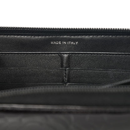 Chanel Patent Camellia Embossed Large Zip Around Gusset Wallet Black 10 of 12