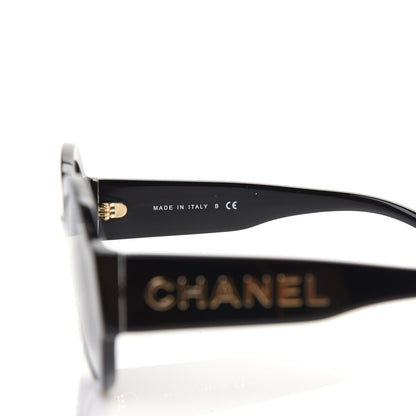 Chanel Acetate Polarized Round Sunglasses 5410 Black 6 of 8