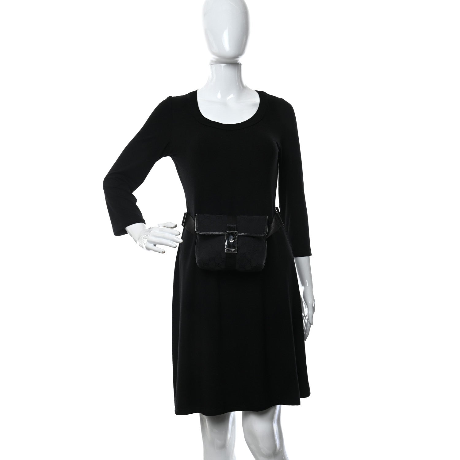 Gucci Monogram Waist Pouch Bag Black 3 of 9