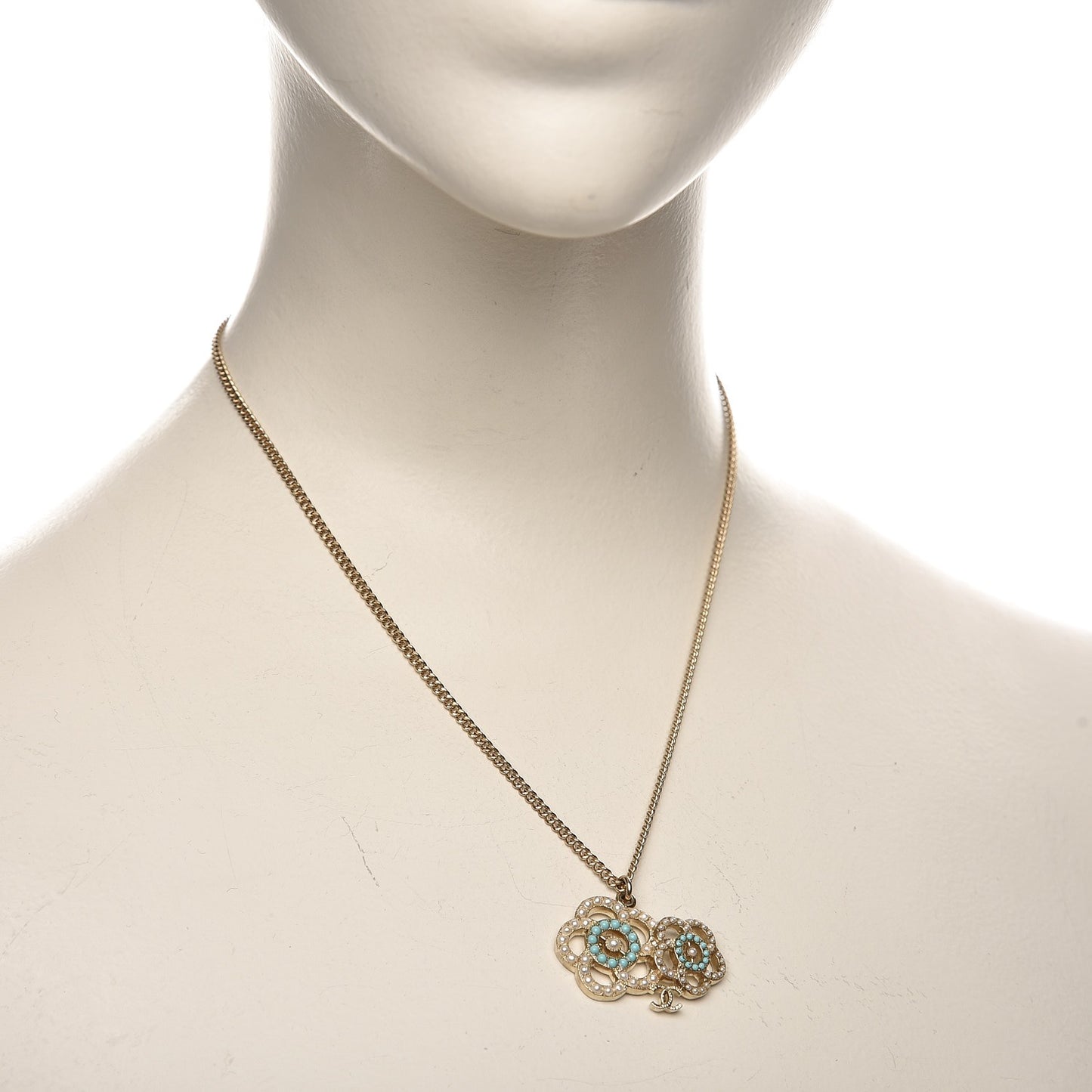 Pearl Camellia CC Necklace Gold