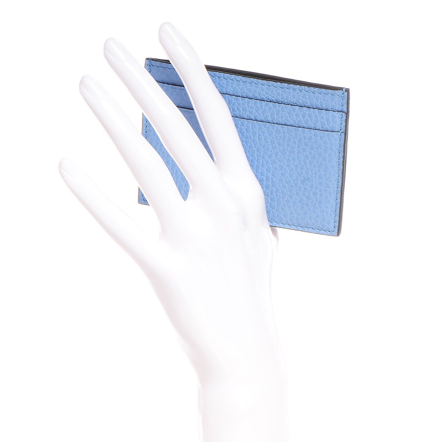Dollar Calfskin Swing Card Case Mineral Blue