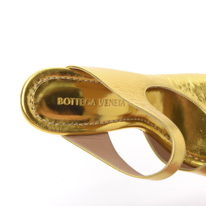 Bottega Veneta Vitello Lame Square Toe Sandals 35 Gold 7 of 8