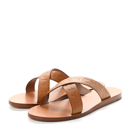 Givenchy Calfskin Logo Strap Sandals 38 Brown 3 of 8