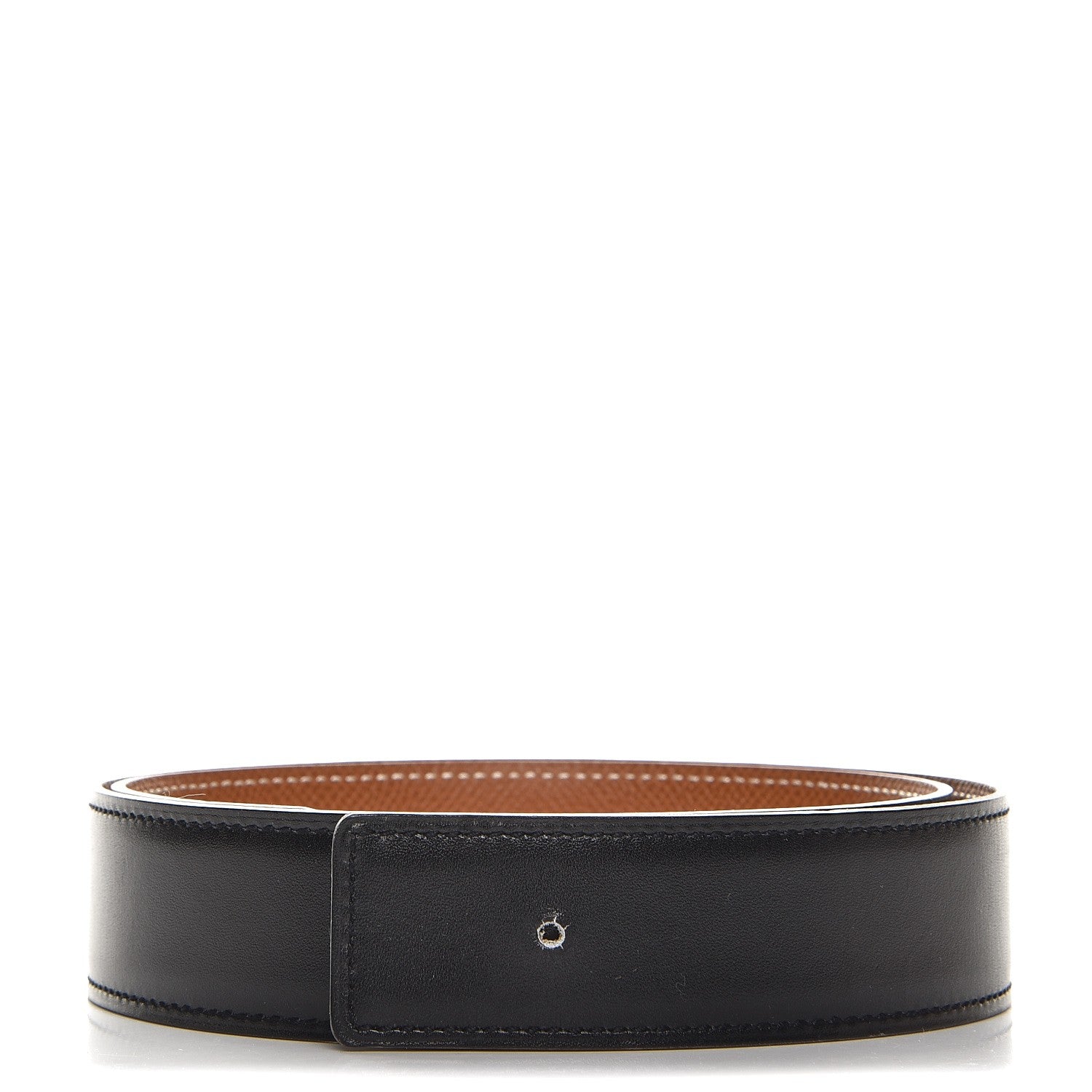 Hermes Box Courchevel 32mm Belt Strap 70 Noir Gold 1 of 6