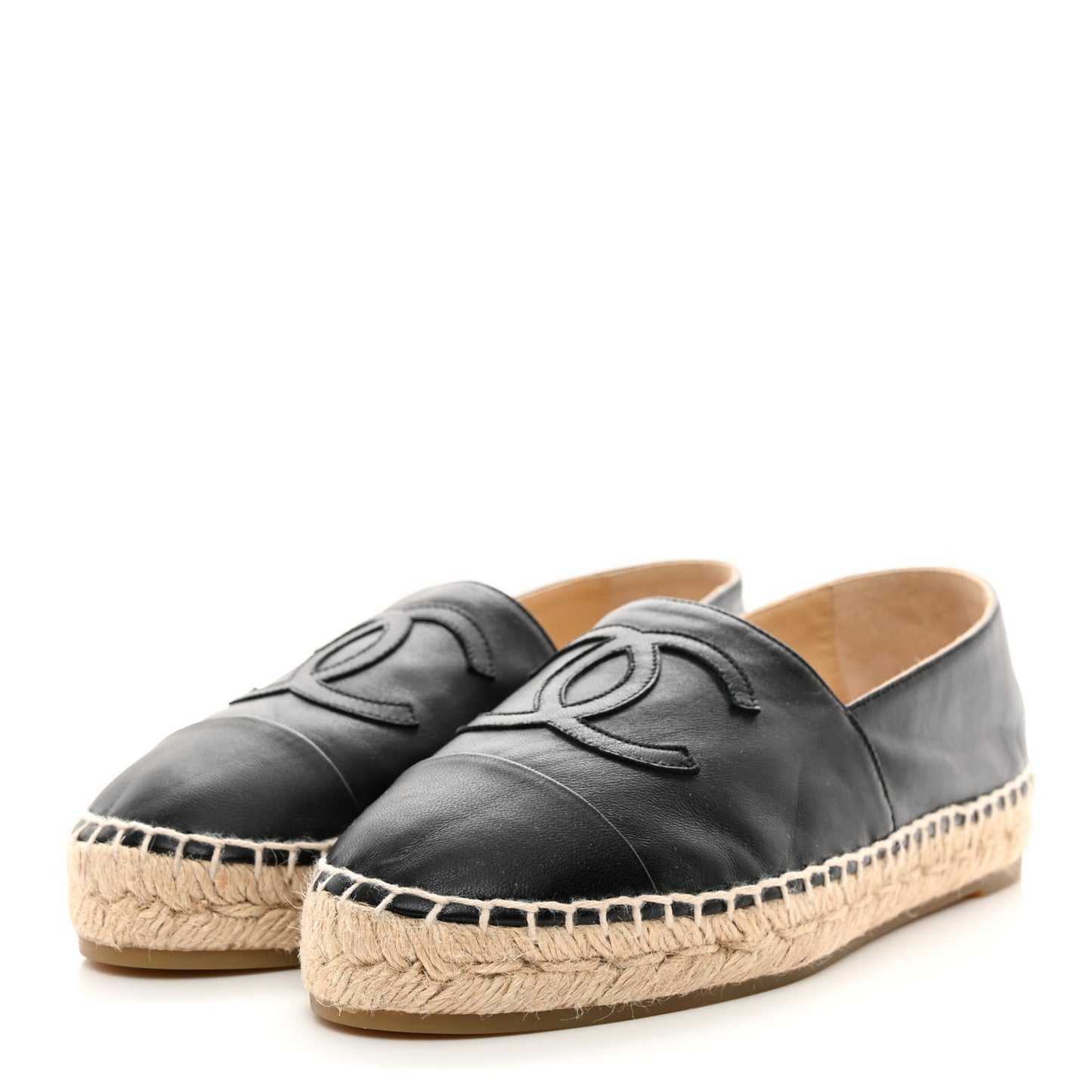 Lambskin CC Espadrilles 38 Black