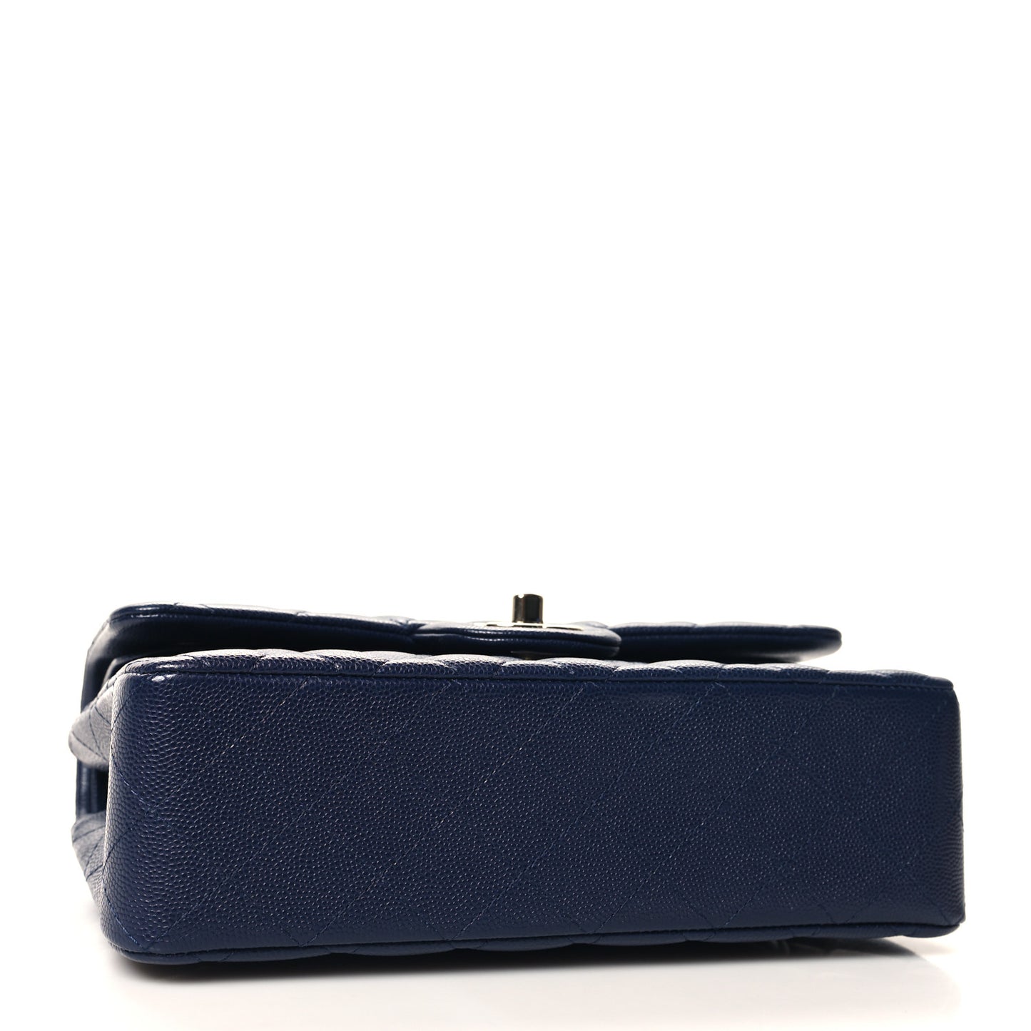 Caviar Quilted Small Double Flap Blue