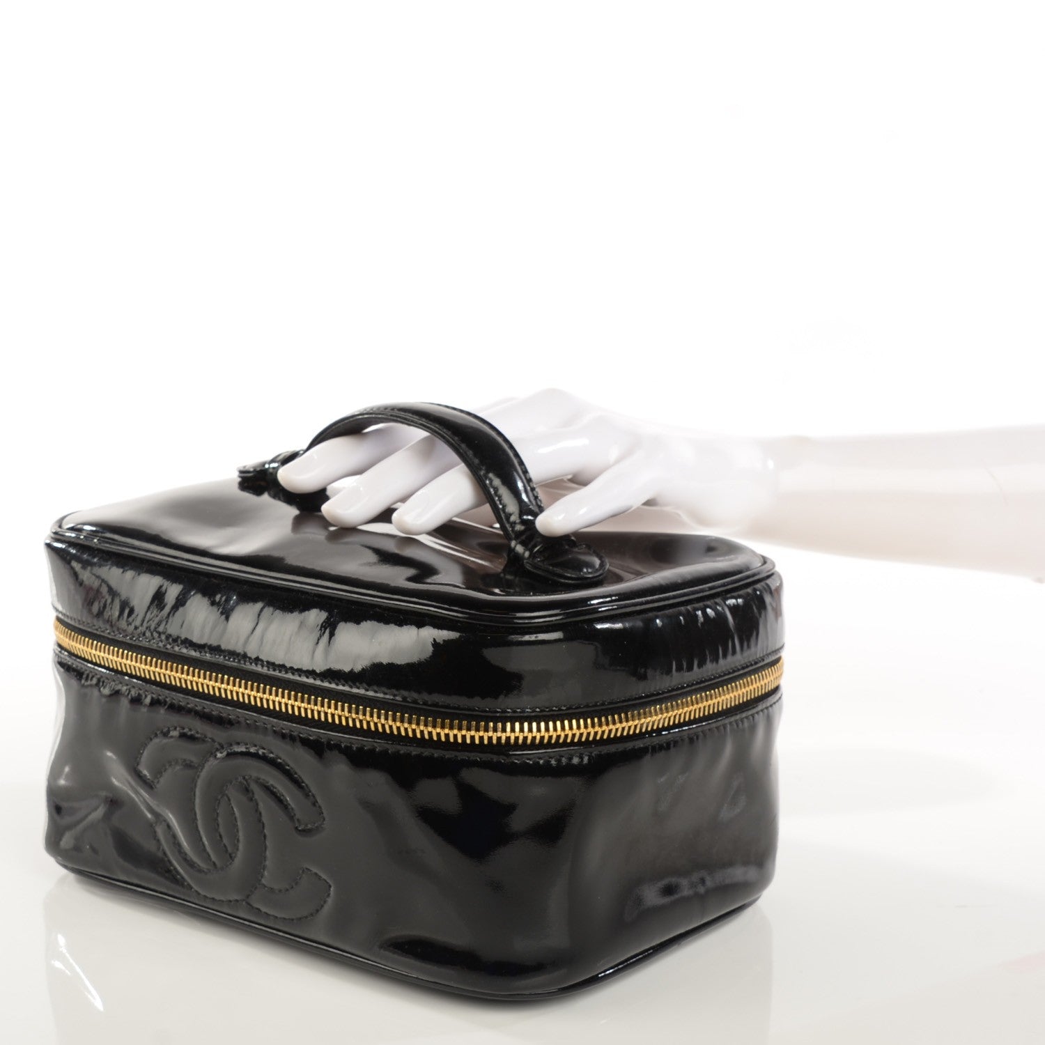 Chanel Patent Vanity Cosmetic Case Black 2 of 10
