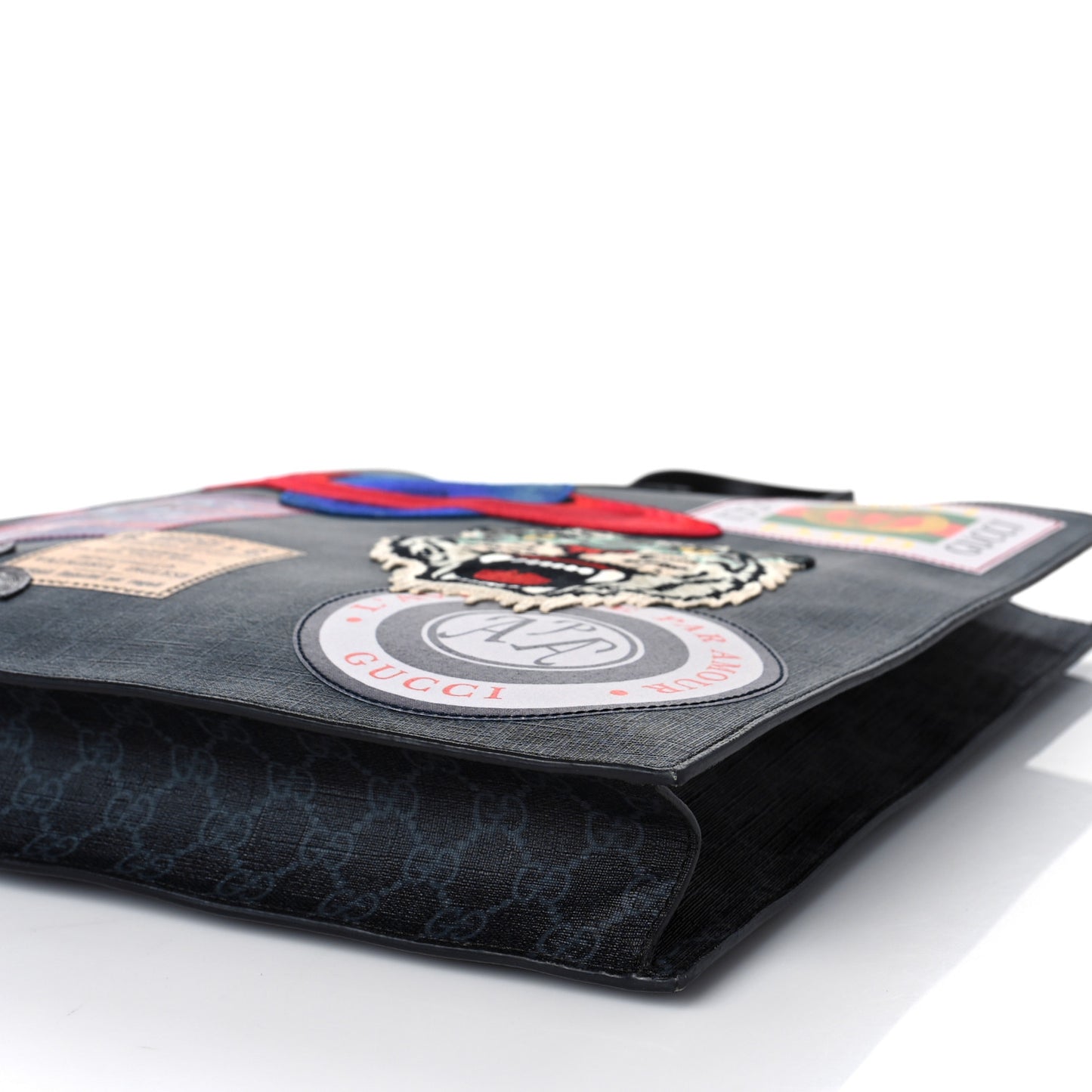 GG Supreme Monogram Night Courrier Vertical Tote Black Multicolor