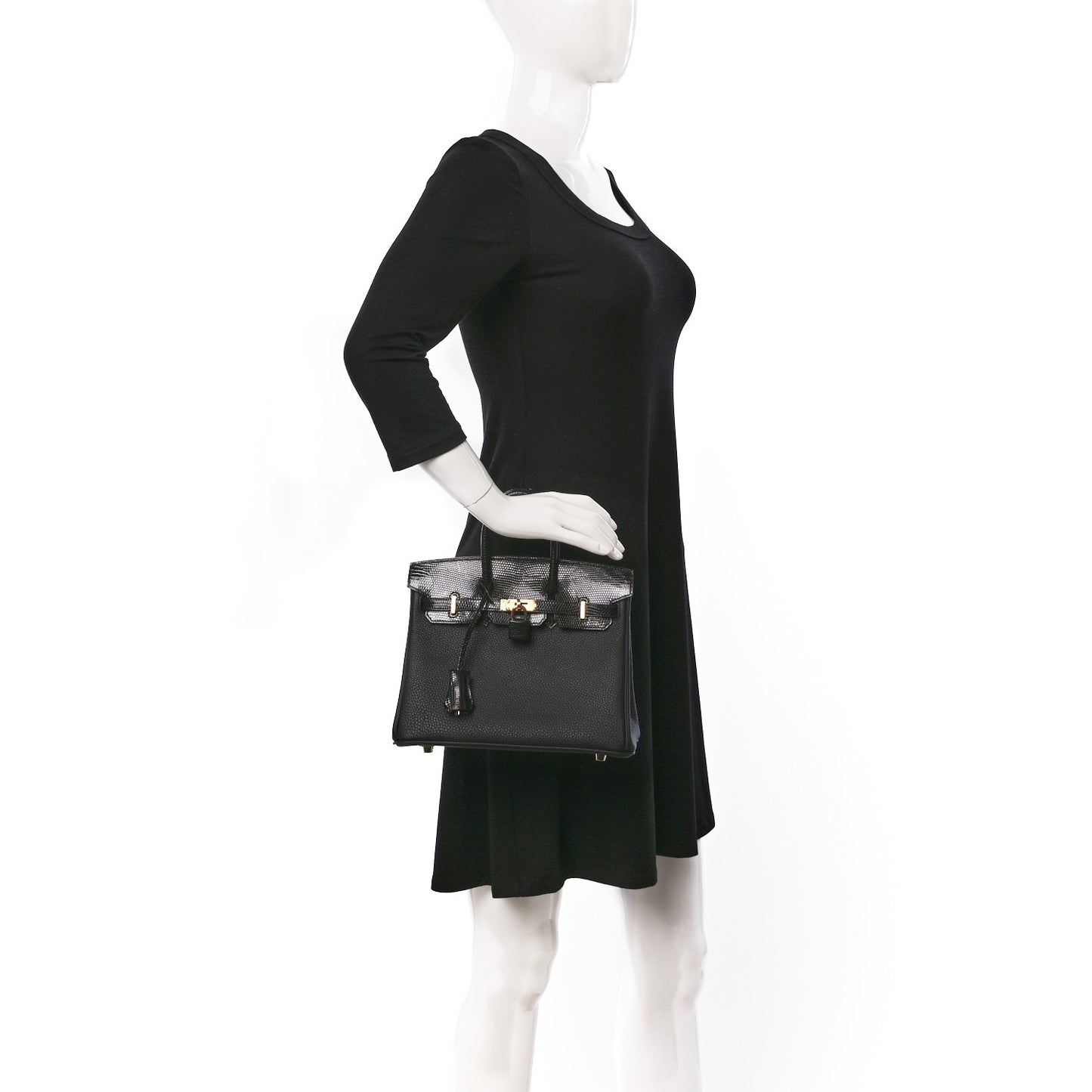 Togo Lizard Birkin Touch 25 Black