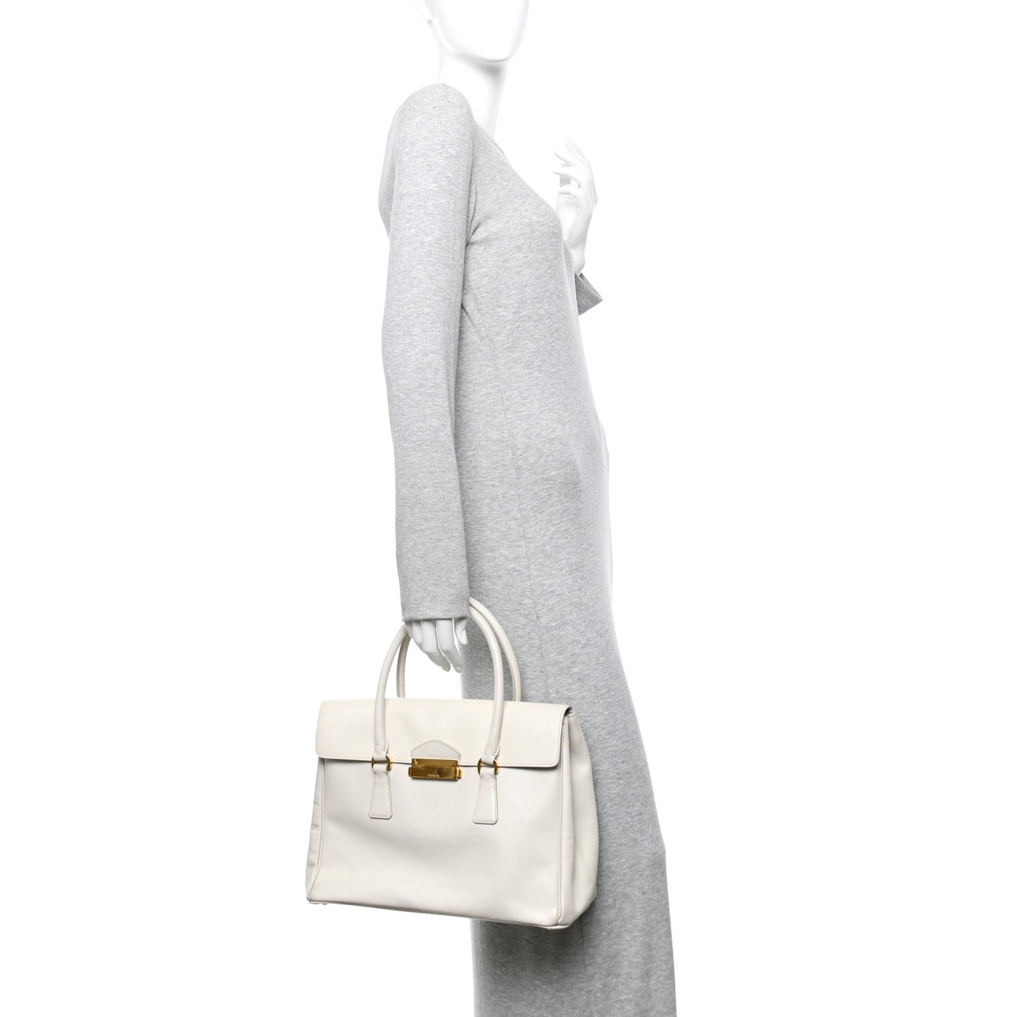 Saffiano Lux Pattina Tote Talco