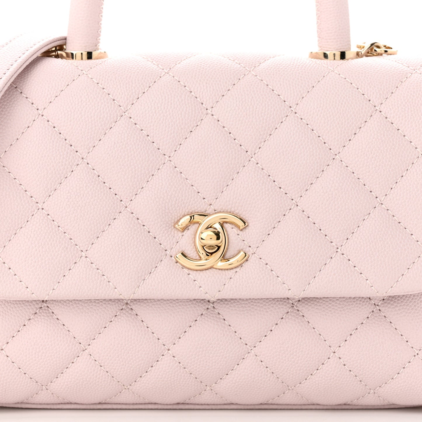 Caviar Quilted Mini Coco Handle Flap Light Pink