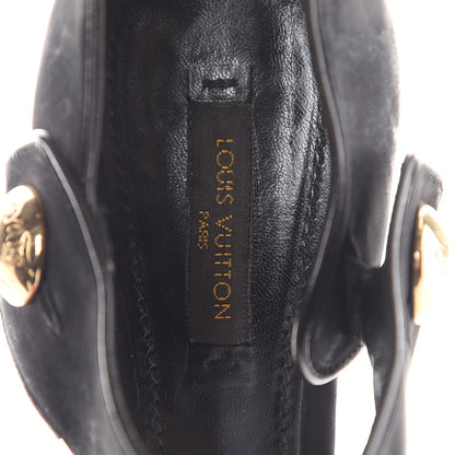 Louis Vuitton Suede Peep Toe Mary Jane Pumps 37 Black 8 of 10