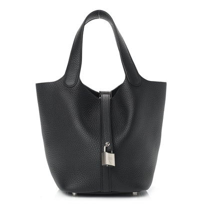Hermes Taurillon Clemence Picotin Lock 18 PM Black 1 of 9