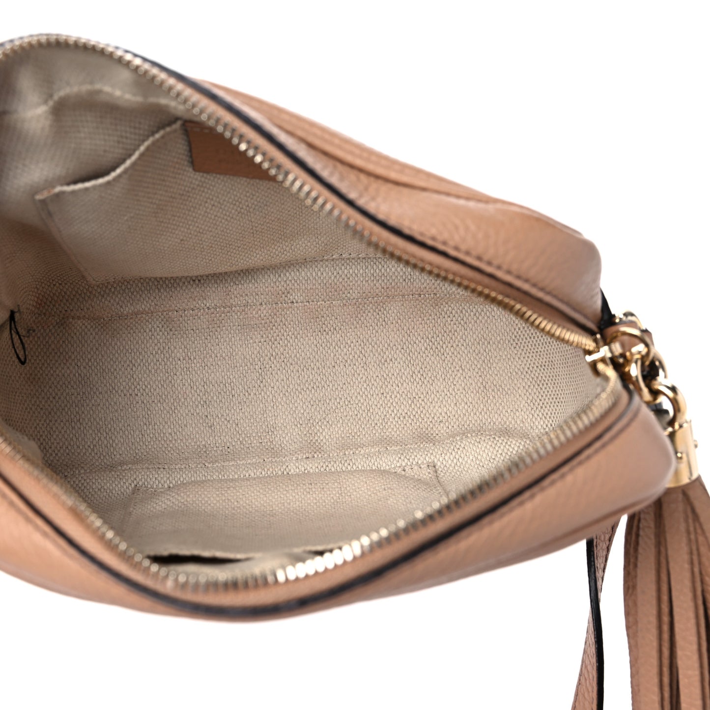 Pebbled Calfskin Small Soho Disco Bag Rose Beige