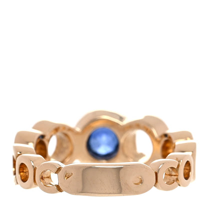 Chanel 18K Yellow Gold Blue Sapphire Coco Band Ring 3 of 5