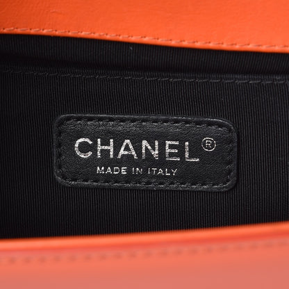 Chanel Patent Quilted Medium Plexiglass Boy Flap Orange 7 of 13