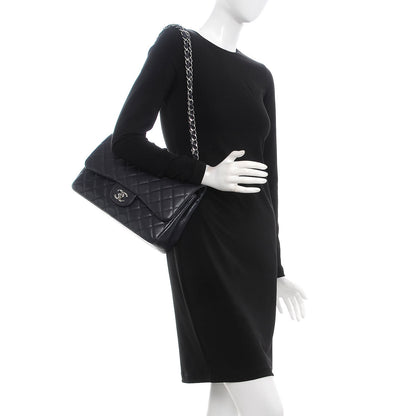 Chanel Caviar Quilted Jumbo Double Flap Dark Purple 2 of 7